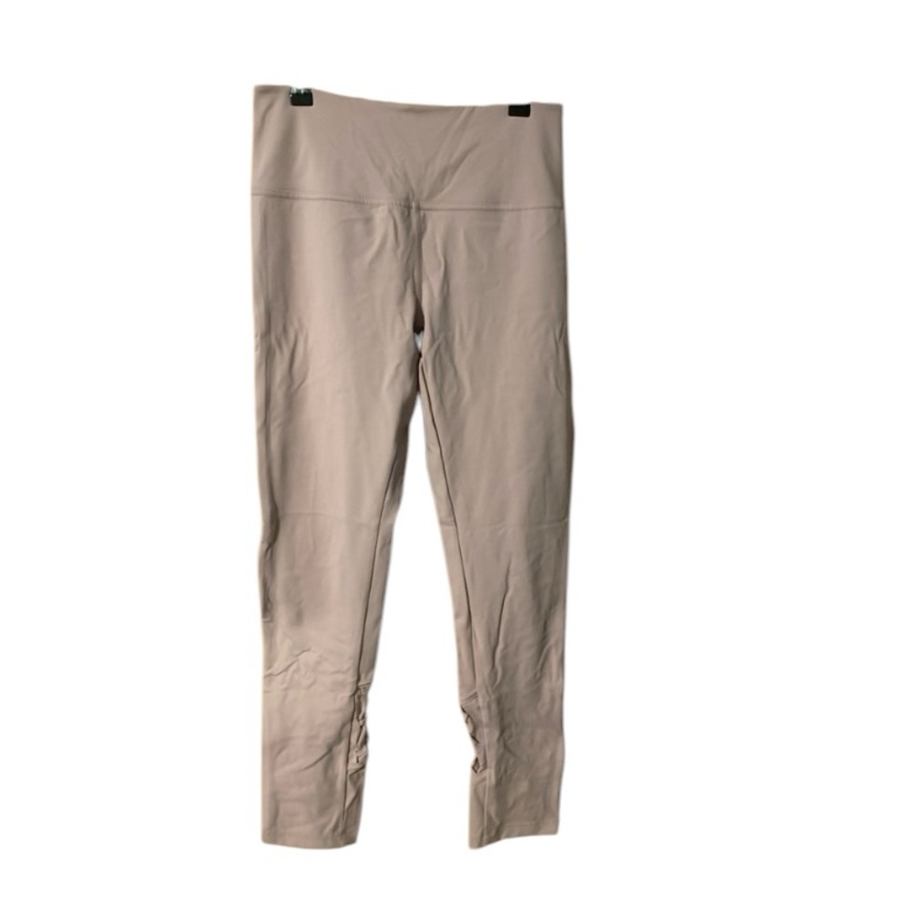 Free People Light Beige High-Rise Leggings with Ankle Detail